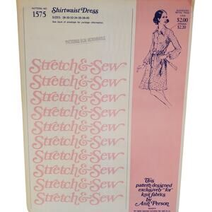 Stretch & Sew Shirtwaist Belted Dress Sewing Pattern UNCUT Vintage Ann Person